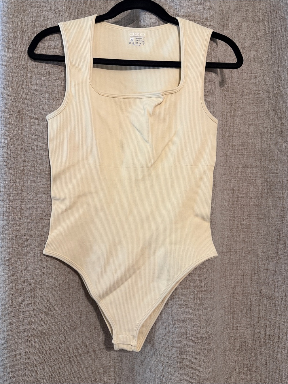 OQQ pack of THREE bodysuits NWOT Ribbed Square Neck One-Piece Bodysuit XL